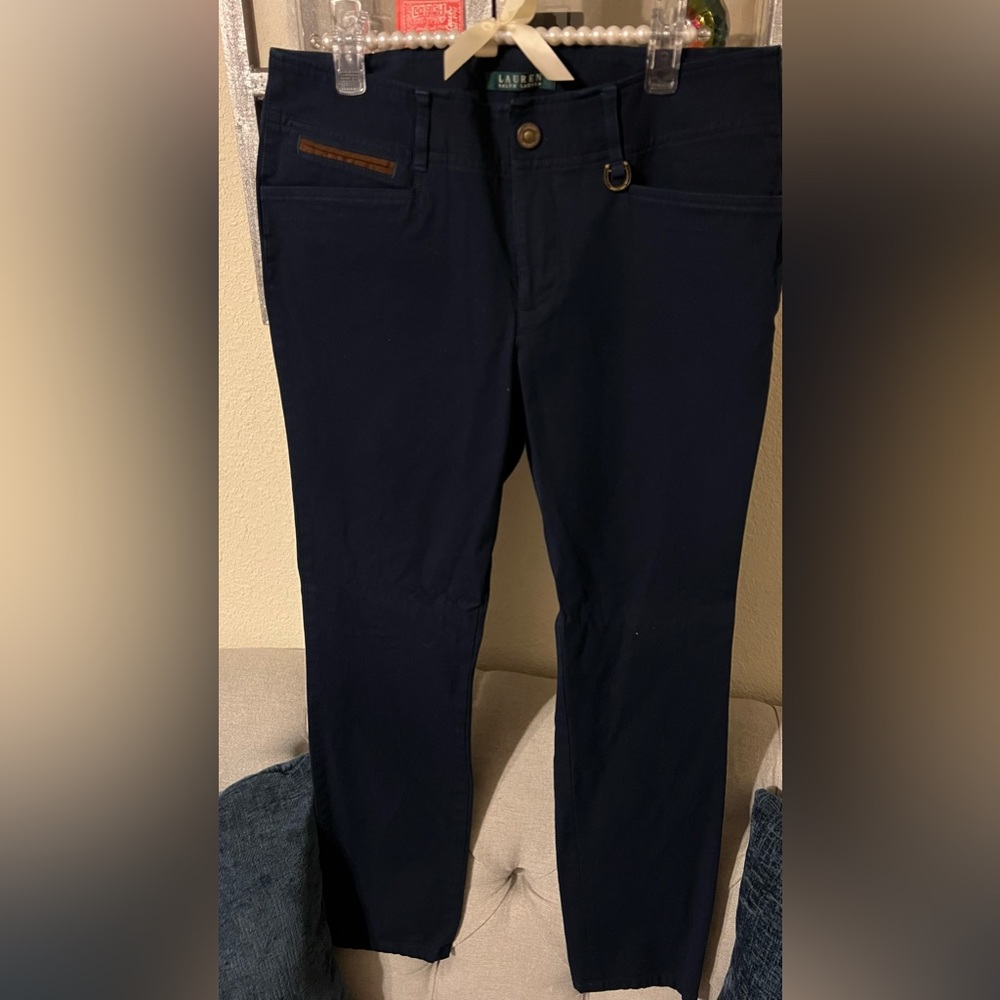 Ralph Lauren Women Navy Blue Pants; Size: 6; Used